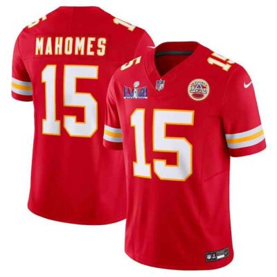 Youth Kansas City Chiefs #15 Patrick Mahomes Red Super Bowl LVIII Patch  2023 F.U.S.E. Vapor Untouchable Limited Stitched Jersey