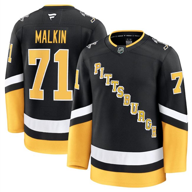 Men's Pittsburgh Penguins Active Player Custom Black 2024-25 Alternate Stitched Hockey Jersey