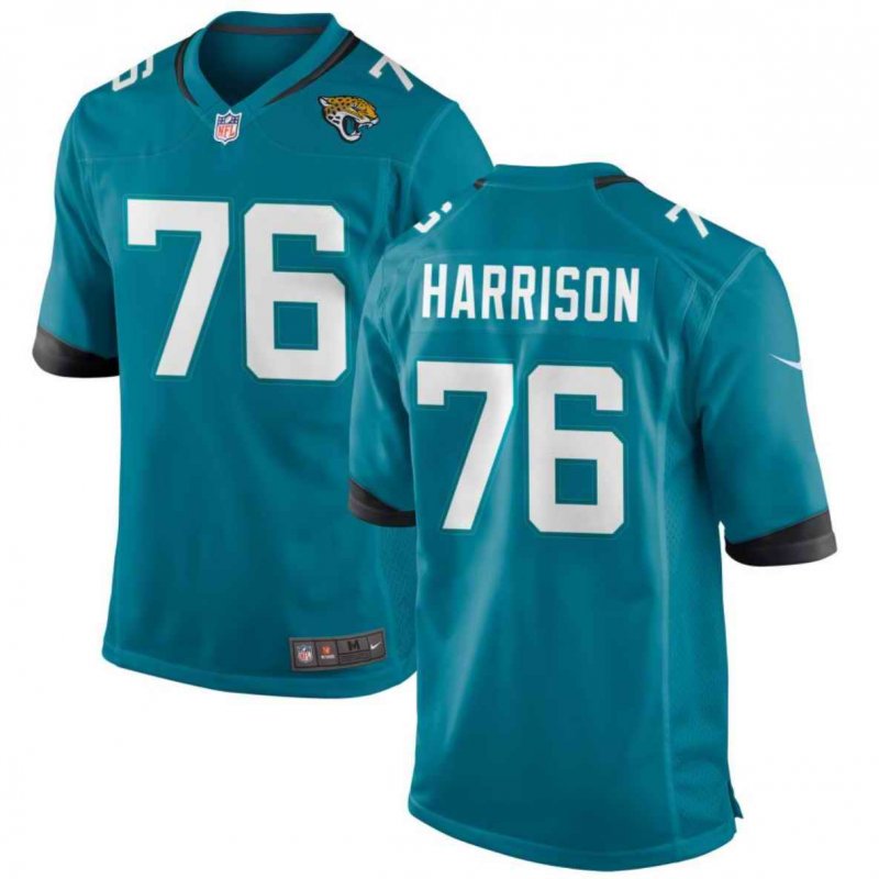 Youth Jacksonville Jaguars #76 Anton Harrison Teal 2023 Draft Stitched Jersey