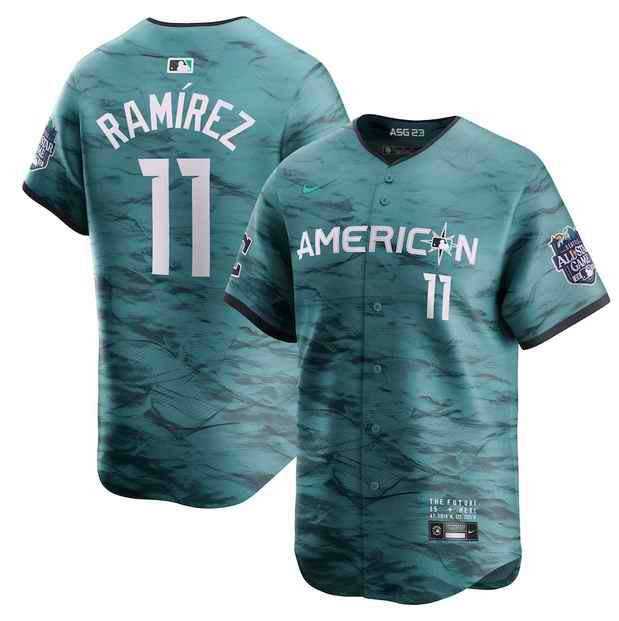 Men's Cleveland Guardians #11 Jos' Ram'rez Teal 2023 All-star Cool Base Stitched Jersey