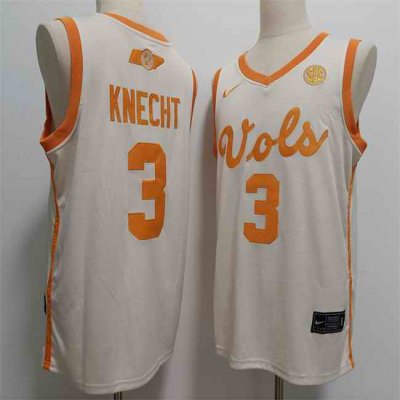 Men's Tennessee Volunteers #3 Dalton Knecht White Stitched Jersey