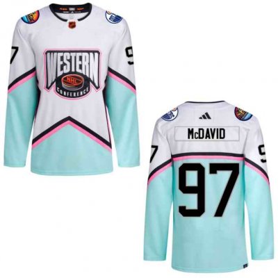 Men's Edmonton Oilers #97 Connor McDavid 2023 White All-Star Game Stitched Jersey