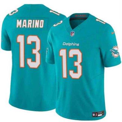 Men's Miami Dolphins #13 Dan Marino Aqua 2023 F.U.S.E Vapor Limited Stitched Football Jersey