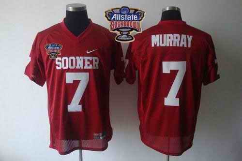 Sooners #7 DeMarco Murray Red 2014 Sugar Bowl Patch Stitched NCAA Jersey