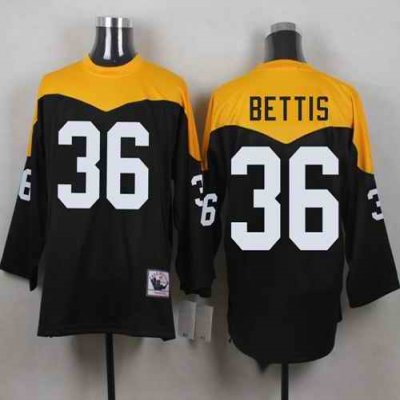 Mitchell And Ness 1967 Steelers #36 Jerome Bettis Black/Yelllow Throwback Men's Stitched NFL Jersey