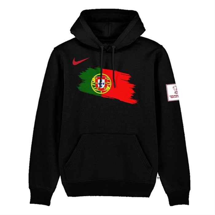 Men's Portugal Black 2022 FIFA World Cup Soccer Hoodie