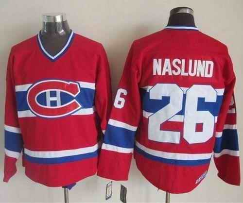 Canadiens #26 Mats Naslund Red CCM Throwback Stitched NHL Jersey