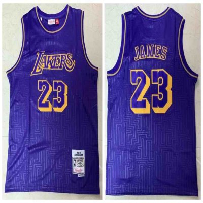 Men's Los Angeles Lakers #23 Lebron James Purple 2018-2019 Limited Stitched Jersey