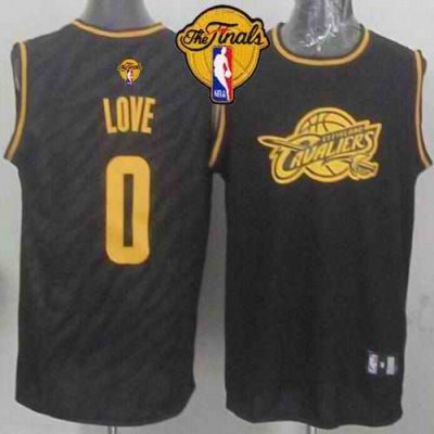 Cavaliers #0 Kevin Love Black Precious Metals Fashion The Finals Patch Stitched NBA Jersey