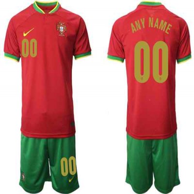 Men's Portugal Custom Red Home Soccer Jersey Suit