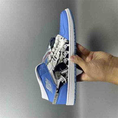 Women Running Weapon Air Jordan 1 Blue/White Shoes 508