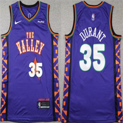 Men's Phoenix Suns #35 Kevin Durant  Purple 2024-25 City Edition Stitched Basketball Jersey