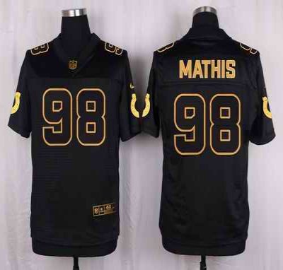 Nike Colts #98 Robert Mathis Black Men's Stitched NFL Elite Pro Line Gold Collection Jersey