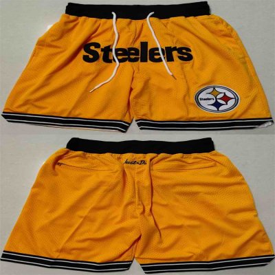 Men's Pittsburgh Steelers Gold Shorts (Run Small)