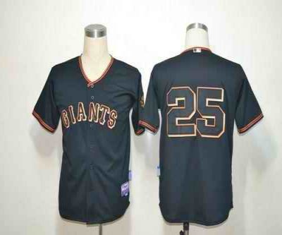 Giants #25 Barry Bonds Black Fashion Stitched MLB Jersey