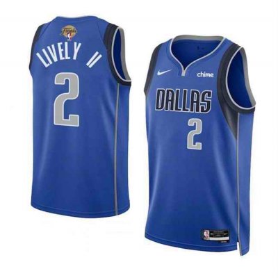 Men's Dallas Mavericks #2 Dereck Lively II Blue 2024 Finals Icon Edition Stitched Basketball Jersey