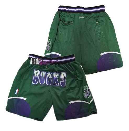 Men's Milwaukee Bucks Green Shorts (Run Small)