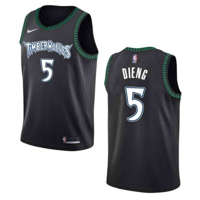 Men's Minnesota Timberwolves #5 Gorgui Dieng Black Classic Swingman Stitched Jersey