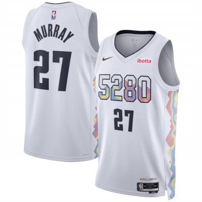 Men's Denver Nuggets #27 Jamal Murray White 2024/25 City Edition Stitched Basketball Jersey