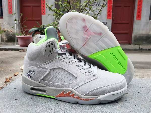 Men's Running Weapon Air Jordan 5 Grey Shoes 047