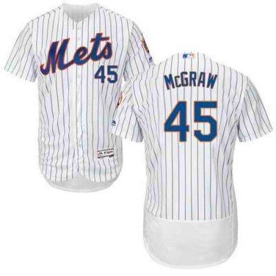 Mets #45 Tug McGraw White(Blue Strip) Flexbase Authentic Collection Stitched MLB Jersey