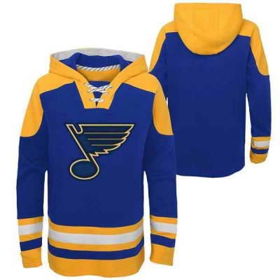 Men's St. Louis Blues Blank Blue Ageless Must-Have Lace-Up Pullover Hoodie