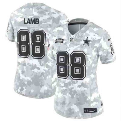 Women's Dallas Cowboys #88 CeeDee Lamb 2024 F.U.S.E Arctic Camo Salute to Service Limited Stitched Football Jersey(Run Small)