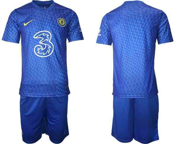 Men's Chelsea 2021/22 Blue Home Soccer Jersey Suit