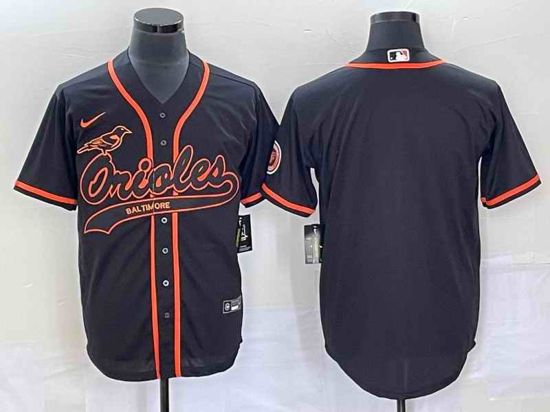 Men's Baltimore Orioles Blank Black Cool Base Stitched Jersey