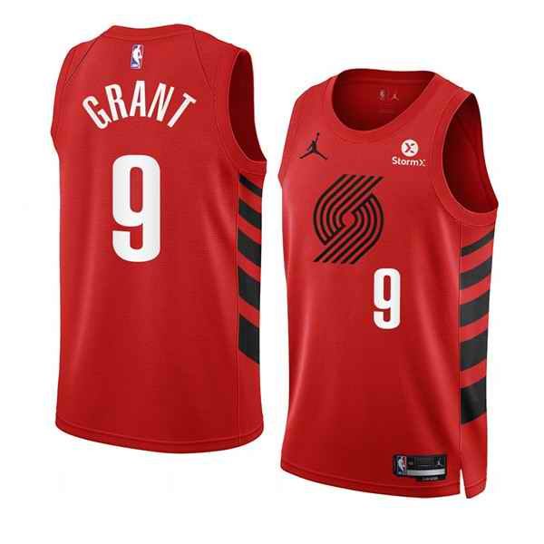 Men's Portland Trail Blazers #9 Jerami Grant 2022/23 Red Statement Edition Swingman Stitched Basketball Jersey