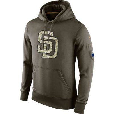 Men's San Diego Padres Nike Olive Salute To Service KO Performance Hoodie