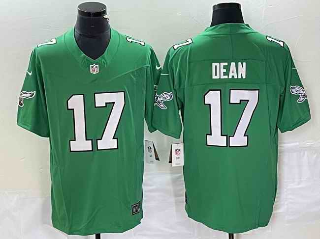 Men's Philadelphia Eagles #17 Nakobe Dean Green 2023 F.U.S.E. Vapor Untouchable Stitched Football Jersey