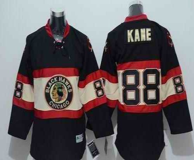 Blackhawks #88 Patrick Kane Black Stitched Youth New Third NHL Jersey