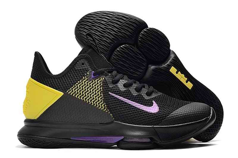 Men's Running weapon LeBron James Witness 4 Yellow/Purple/Black Shoes 067