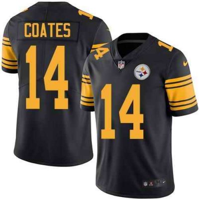 Nike Steelers #14 Sammie Coates Black Men's Stitched NFL Limited Rush Jersey