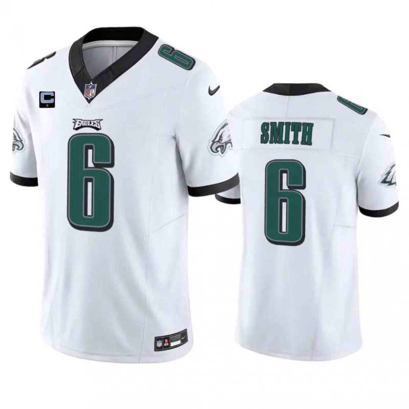 Men's Philadelphia Eagles #6 DeVonta Smith White 2023 F.U.S.E. With 1-Star C Patch Vapor Untouchable Limited Stitched Football Jersey