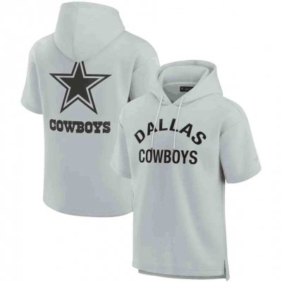 Men's Dallas Cowboys Gray Super Soft Fleece Short Sleeve Hoodie