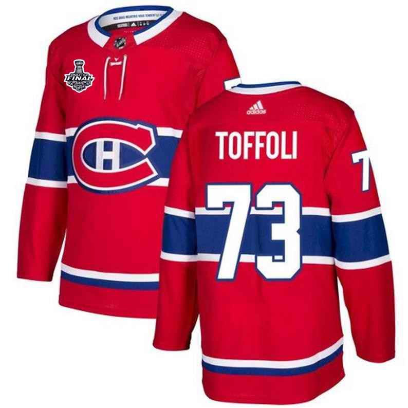 Men's Montreal Canadiens #73 Tyler Toffoli 2021 Red  Stanley Cup Final Stitched Jersey