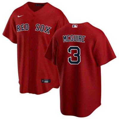 Men's Boston Red Sox #3 Reese McGuire Red Cool Base Stitched Baseball Jersey