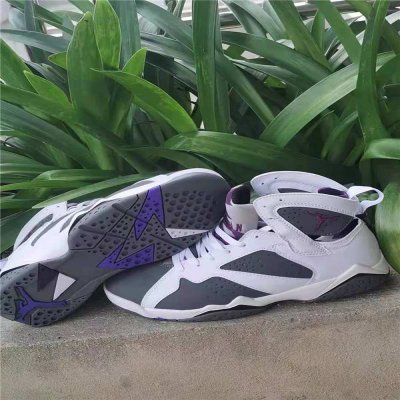 Women's Running weapon Air Jordan 7 White/Grey Shoes 001