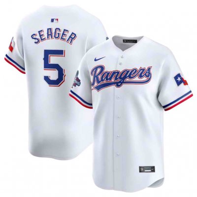 Men's Texas Rangers #5 Corey Seager White 2023 World Series Champions Stitched Baseball  Jersey