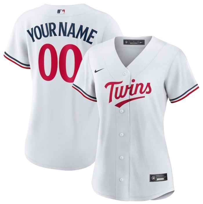 Women's Minnesota Twins Active Player Custom White Stitched Jersey(Run Small)