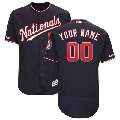 Men's Washington Nationals ACTIVE PLAYER Custom Majestic Navy Alternate Collection Flex Base Stitched Jersey