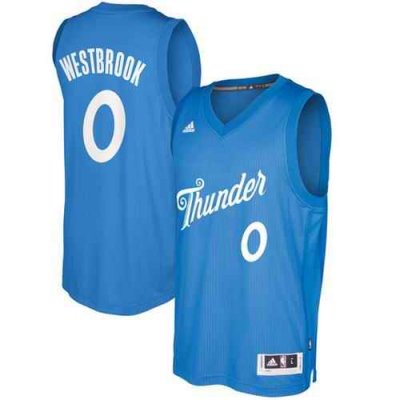 Thunder #0 Russell Westbrook Blue 2016-2017 Christmas Day Stitched NBA Jersey