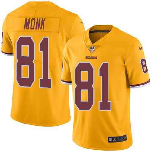 Nike Redskins #81 Art Monk Gold Men's Stitched NFL Limited Rush Jersey