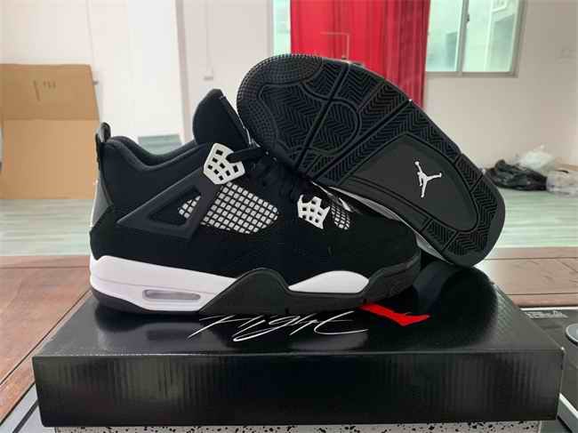 Men's Hot Sale Running weapon Air Jordan 4 Black Shoes 0178