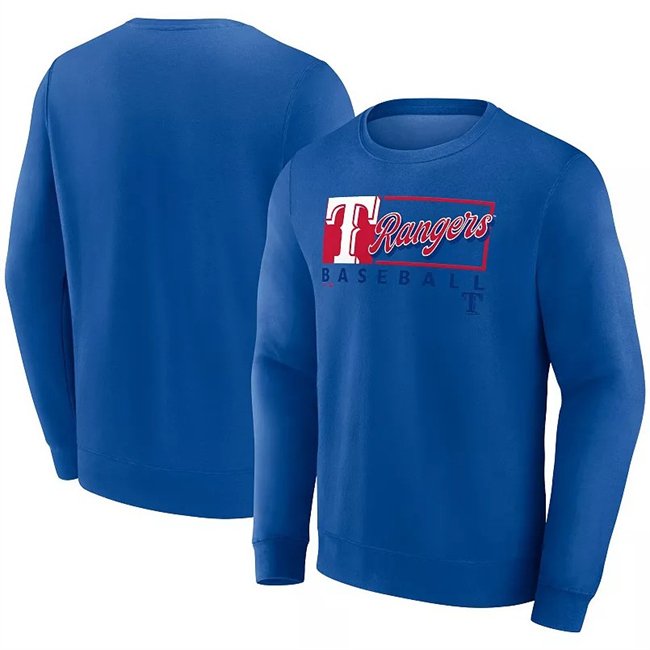 Men's Texas Rangers Royal Focus Fleece Pullover Sweatshirt