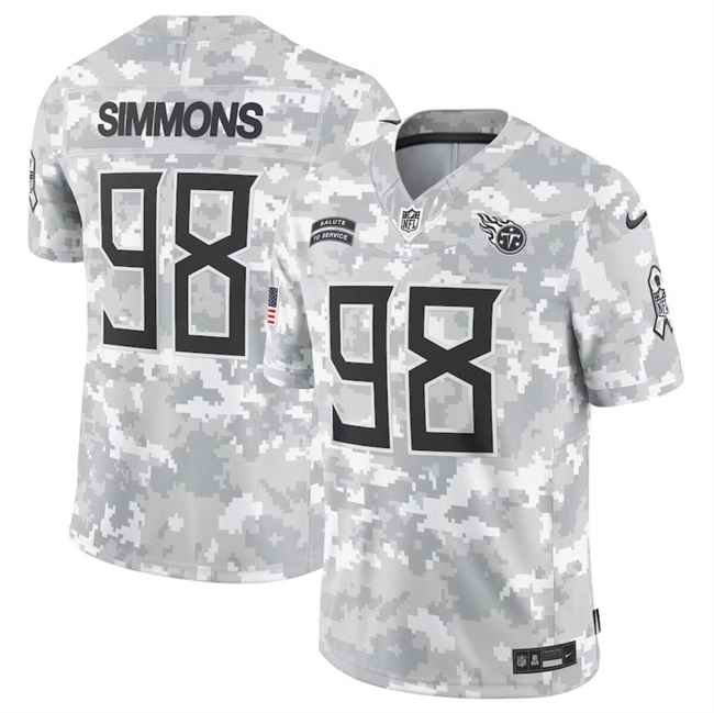 Men's Tennessee Titans #98 Jeffery Simmons  2024 F.U.S.E Arctic Camo Salute to Service Limited Stitched Football Jersey