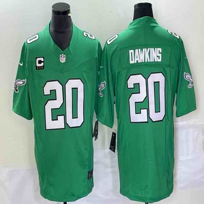 Men's Philadelphia Eagles #20 Brian Dawkins Green 2023 F.U.S.E. With 3-star C Patch Vapor Untouchable Stitched Football Jersey