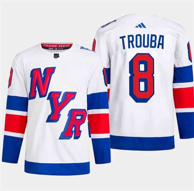 Men's New York Rangers #8 Jacob Trouba White 2024 Stadium Series Stitched Jersey